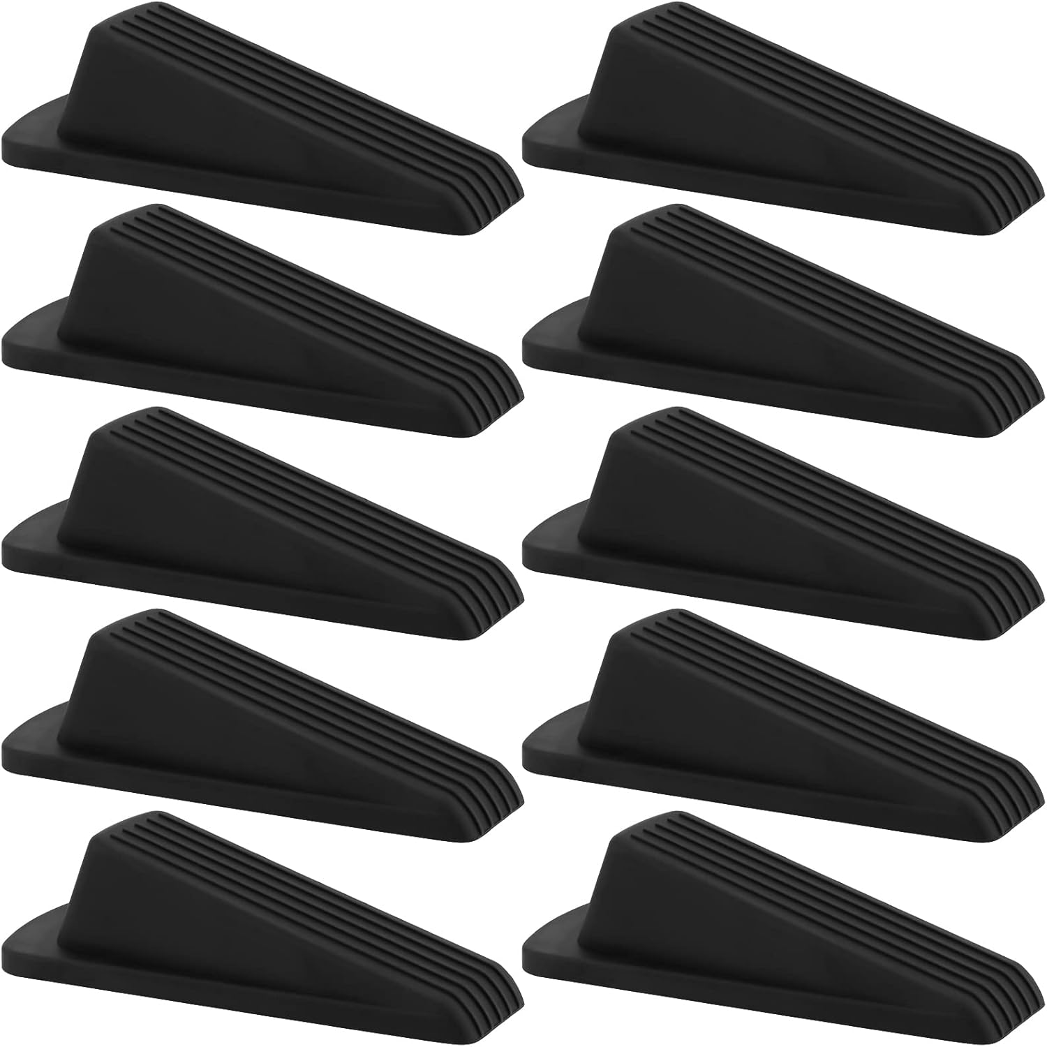 KEILEOHO 10 Pack Door Stoppers, Rubber Door Stoppers for Bottom of Door, Rubber Stoppers Wedge for Bottom, Stackable Door Stops of Door Tile,