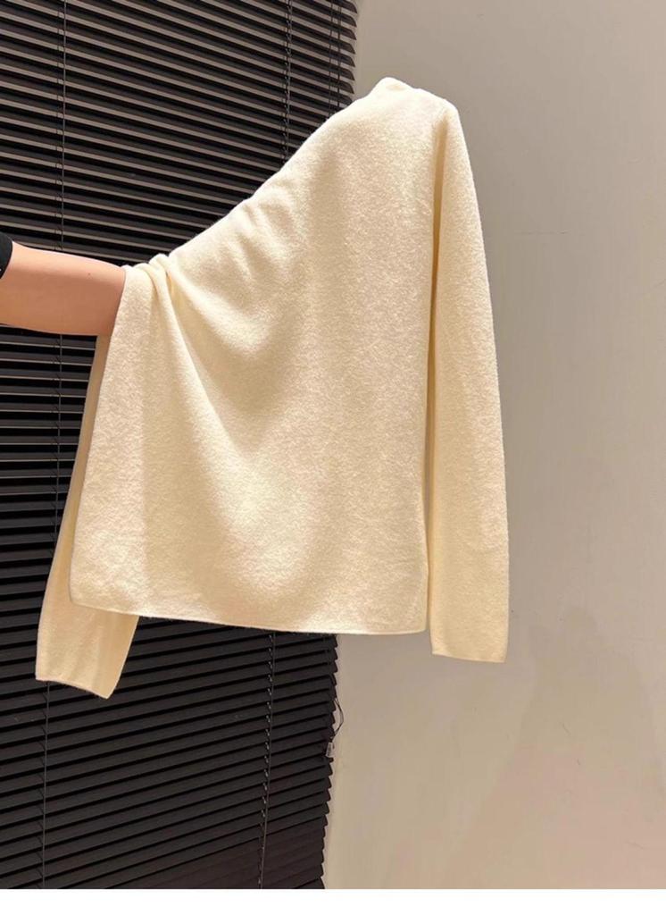 Women's Luxury Slim-Fit Stand-Up Collar Sweater – Soft Knit Long-Sleeve Base Layer for Autumn/Winter
