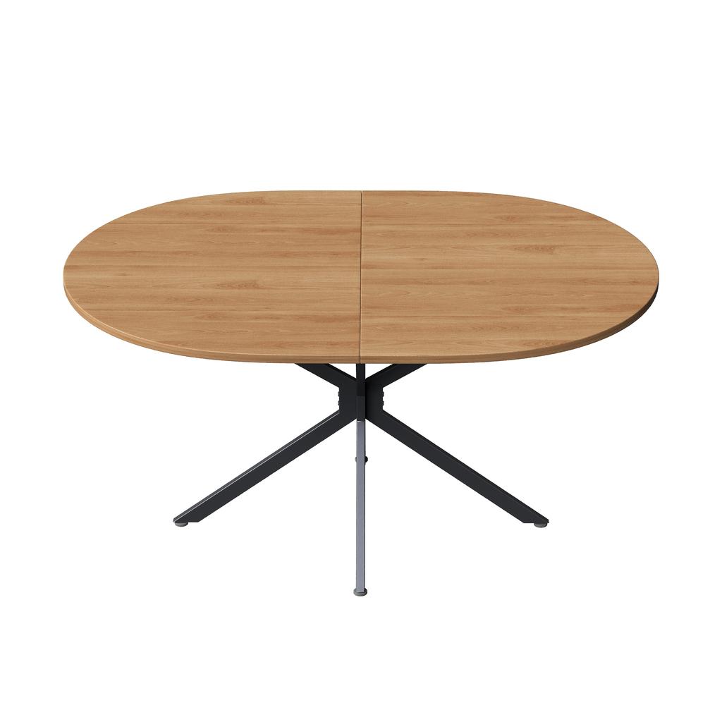 Dining Table, L120*W80*H75.5cm, Modern, Sturdy, Metal Legs, Oval, for 4-6 People, Modern Simple, Natural