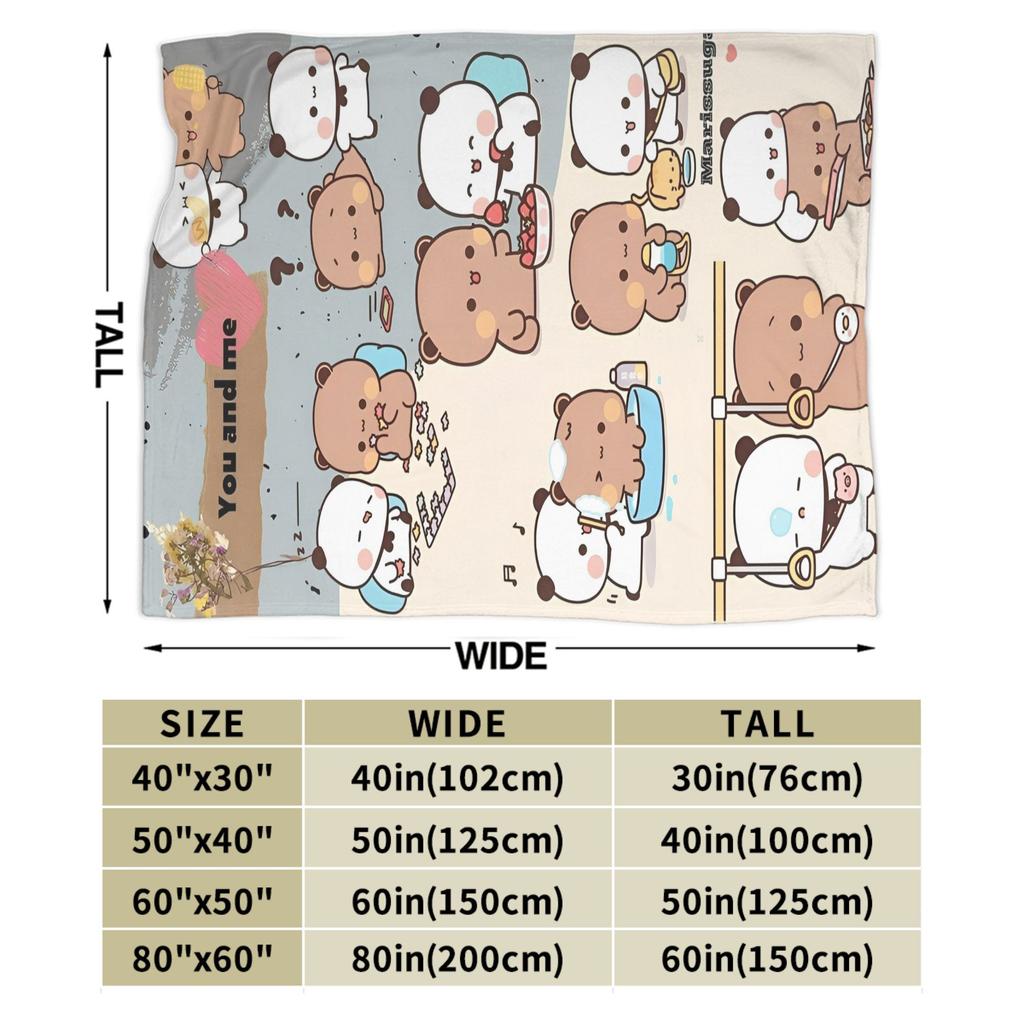Relax Bubu and Dudu Cartoon Bear Blanket Merch Room Decorative Throws And Blankets Lightweight Thin Fleece for Outdoor