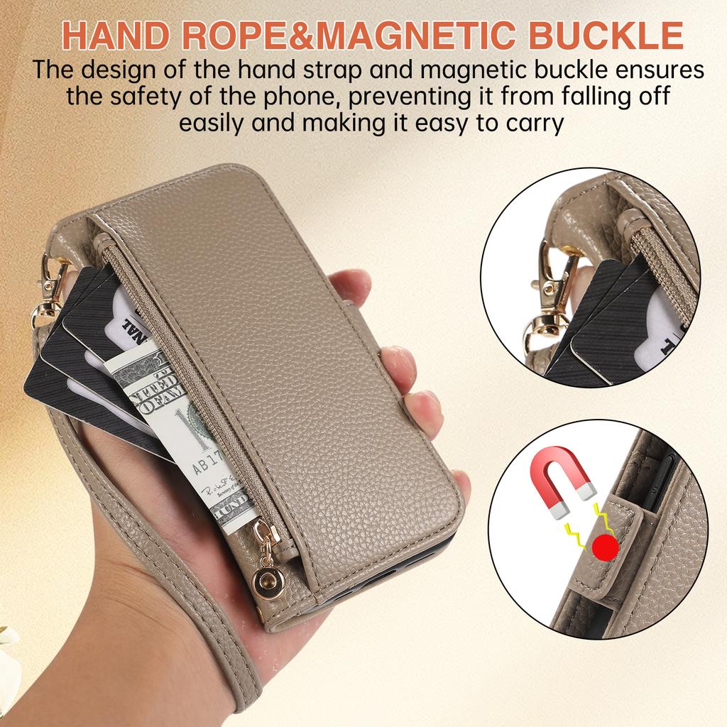 For Samsung Galaxy A35 5G Wallet Phone Case Shockproof TPU+PU Leather Flip Cover with Mirror,Strap