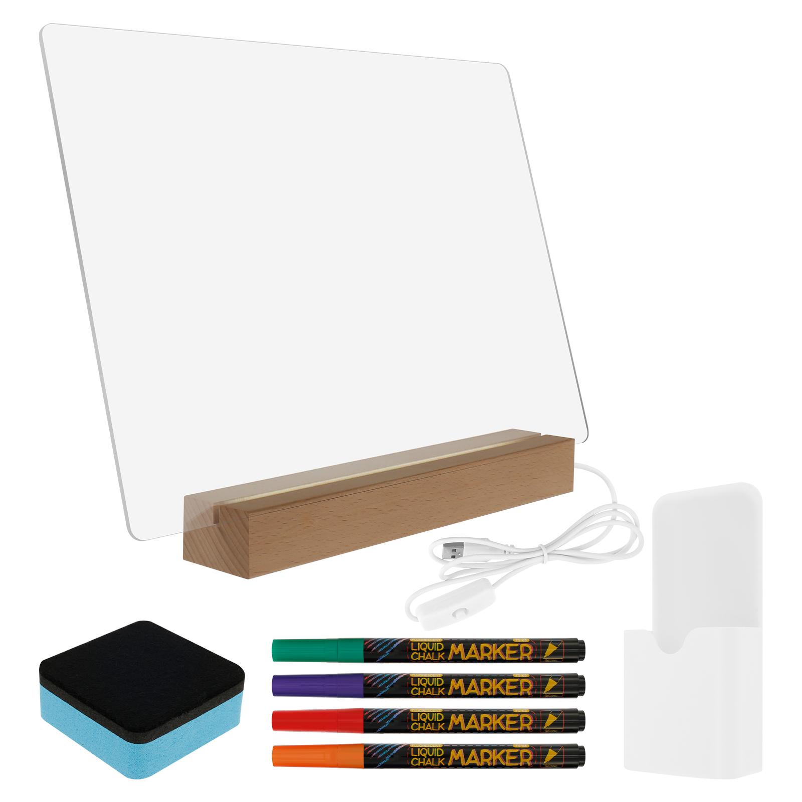 

Acrylic Dry Erase Board Transparent Erasable DIY Message Board Desktop Decorative Graffiti Board Painting Night Light Gifts