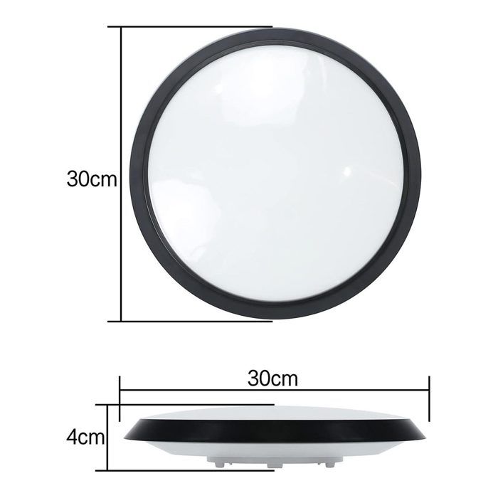 Plafonnier LED NETTLIFE avec détecteur de présence, IP44, 4000K blanc neutre, lampe plafond automatique pour salle de bain couloir