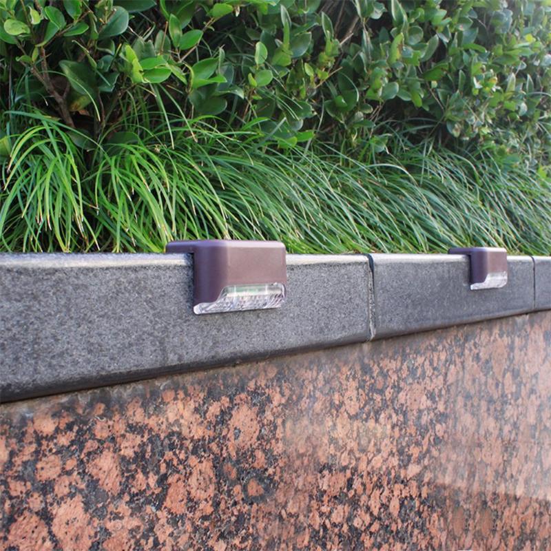 4pcs LED Solar Stair Lamp IP65 Waterproof Outdoor Garden Pathway Yard Patio Stairs Steps Fence Lamps Solar Night Light