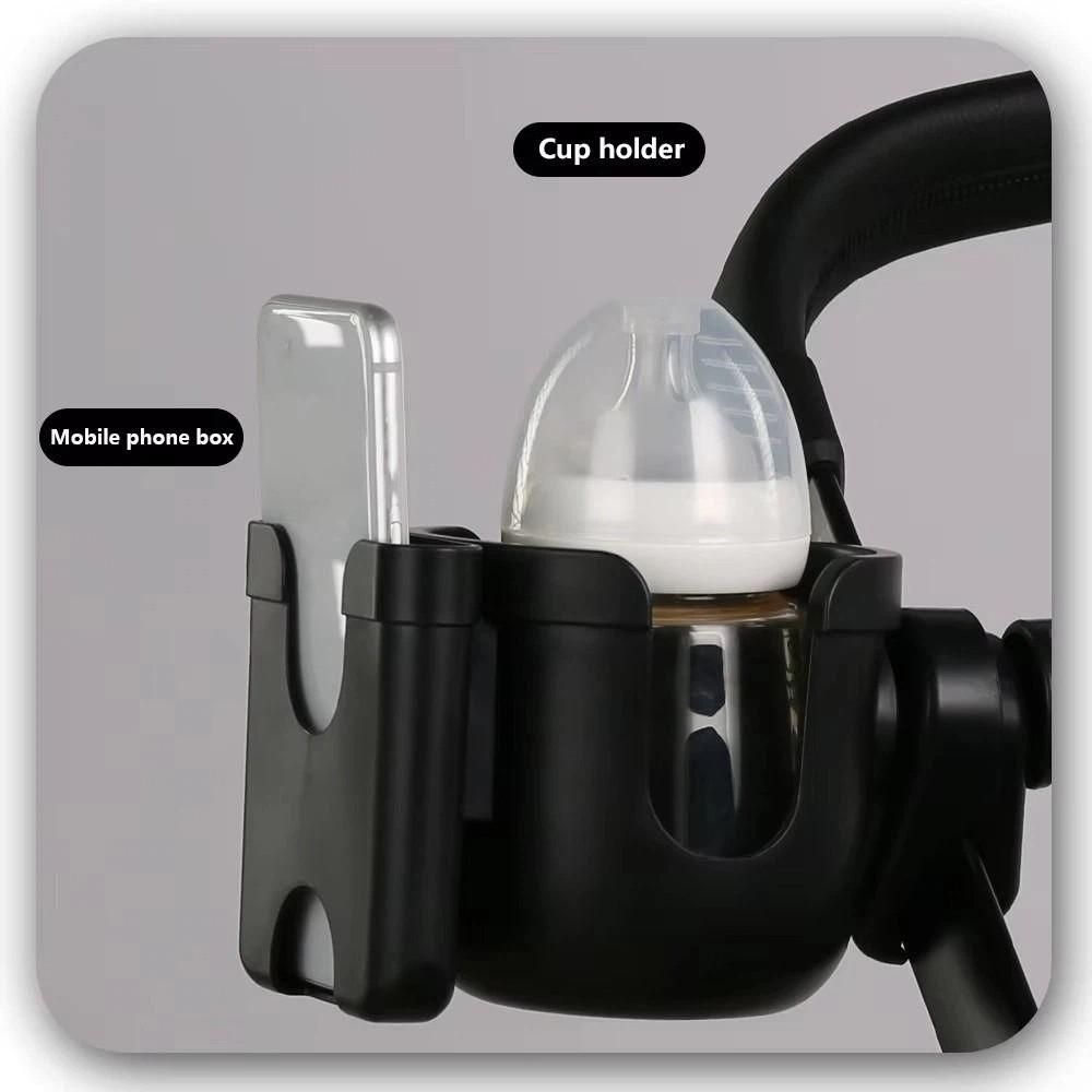 Baby Pram Milk Bottle Rack 360° Rotate Mobile Phone Holder Water Cup Holder Stroller Accessories