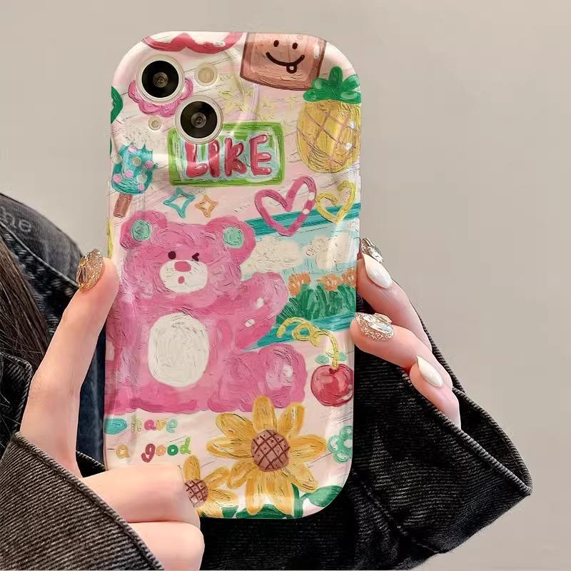 Fresh Strawberry Suitable for Apple 15promax Mobile Phone Case 16 New Women's IPhone14pro 13 Cream Pattern 11