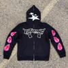 European and American Y2K Gothic Harajuku Loose Letter Printed Hooded Sweatshirt for Men and Women