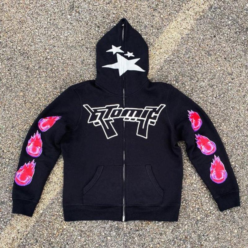 European and American Y2K Gothic Harajuku Loose Letter Printed Hooded Sweatshirt for Men and Women