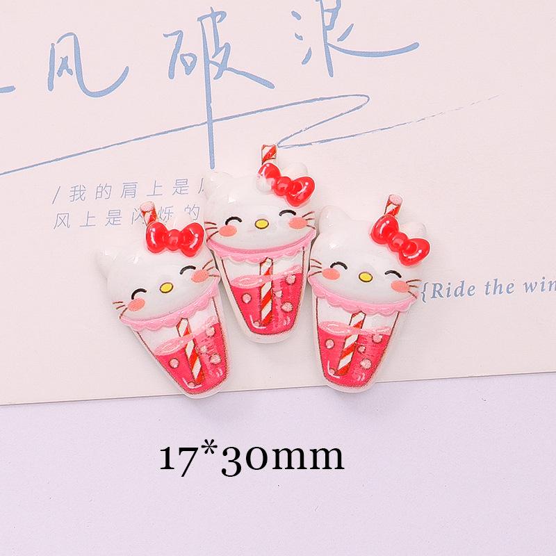 10Pcs Kawai Bright Surface Cat Dessert Ice Cream Series Resin Flat Back Scrapbook Figurine Diy Bow Decor Accessories Crafts A3