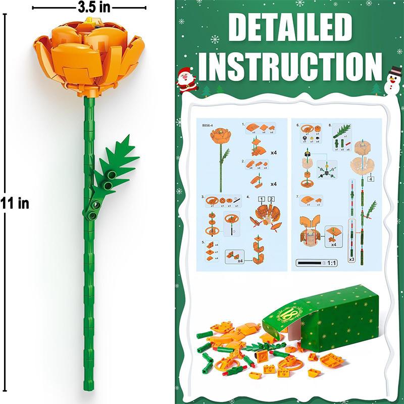 Advent Calendar 2025 Flower Bouquet Building Blocks For Adults Kids 24 Days Christmas Countdown Calendars With 24 Types Flowers