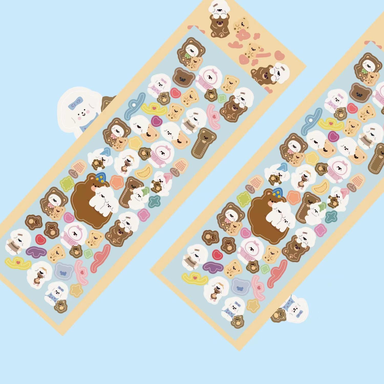 

Корейская популярная наклейка серии Cure Bear Laser Cartoon Bear Goo Card Sticker DIY Decorative Material