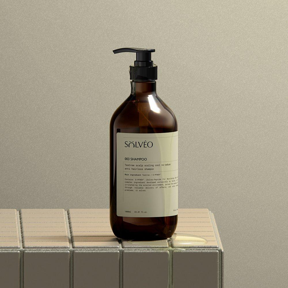 SOLVEO Tea Tree Scalp Scaling Cool Oily Scalp Strengthening Anti-Hair Loss Shampoo Large Capacity 1000ml