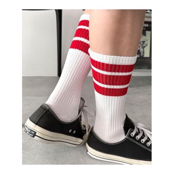 [Wego] Socks Line Socks Gift Present Street Men s 25-27cm