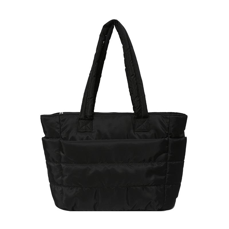 

Women s cotton dress tote bag, light computer bag, commuting large-capacity travel handbag, shoulder bag. 44*16*28 чорний
