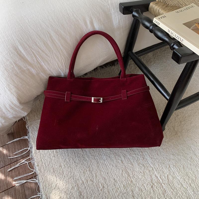 Suede Bag Women's Large Capacity 2025 New Autumn and Winter Matte Retro Shoulder Underarm Bag Commuter Tote Bag