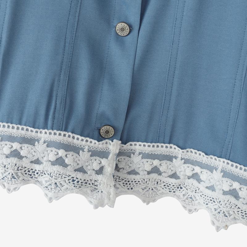 ZANZEA Women Casual Round Neck Long Sleeve Lace Crochet Splice Blouse