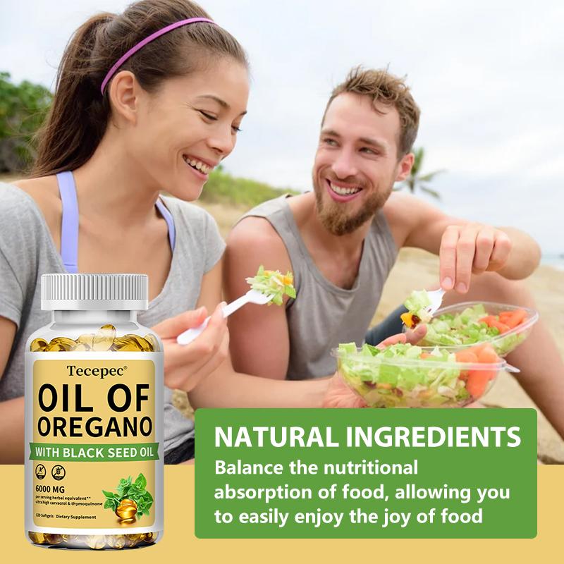 Oil of Oregano with Black Seed Oil Formula - High Potency Carvacrol & Thymoquinone Supplement for Immune & Antioxidant Support
