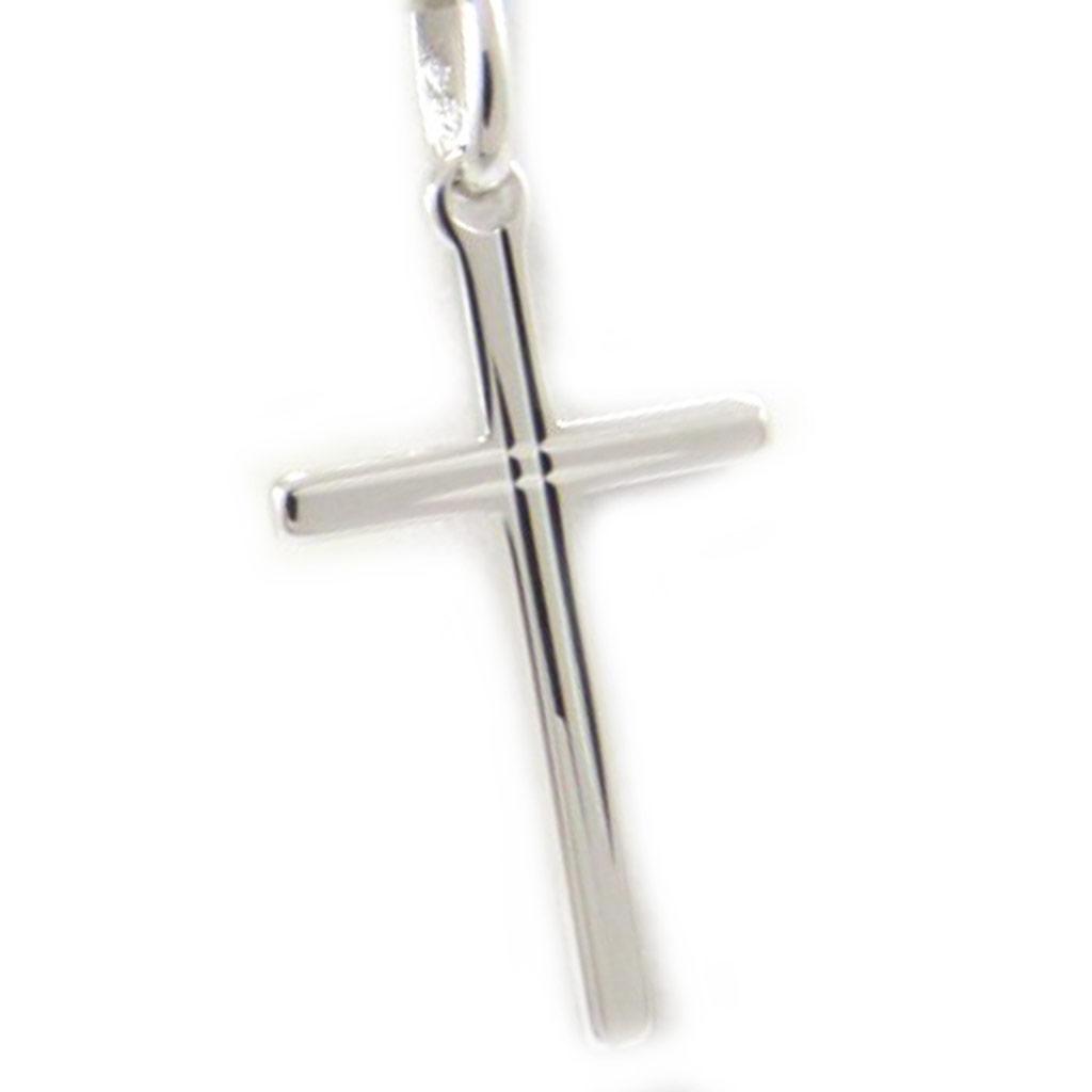 Altesse [L2991] - Pendentif argent 'Croix' argenté (rhodié) - 25x14 mm