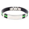 Men's Women's Cool Stainless Steel Rubber Wristband Bangle Clasp Cuff Bracelet