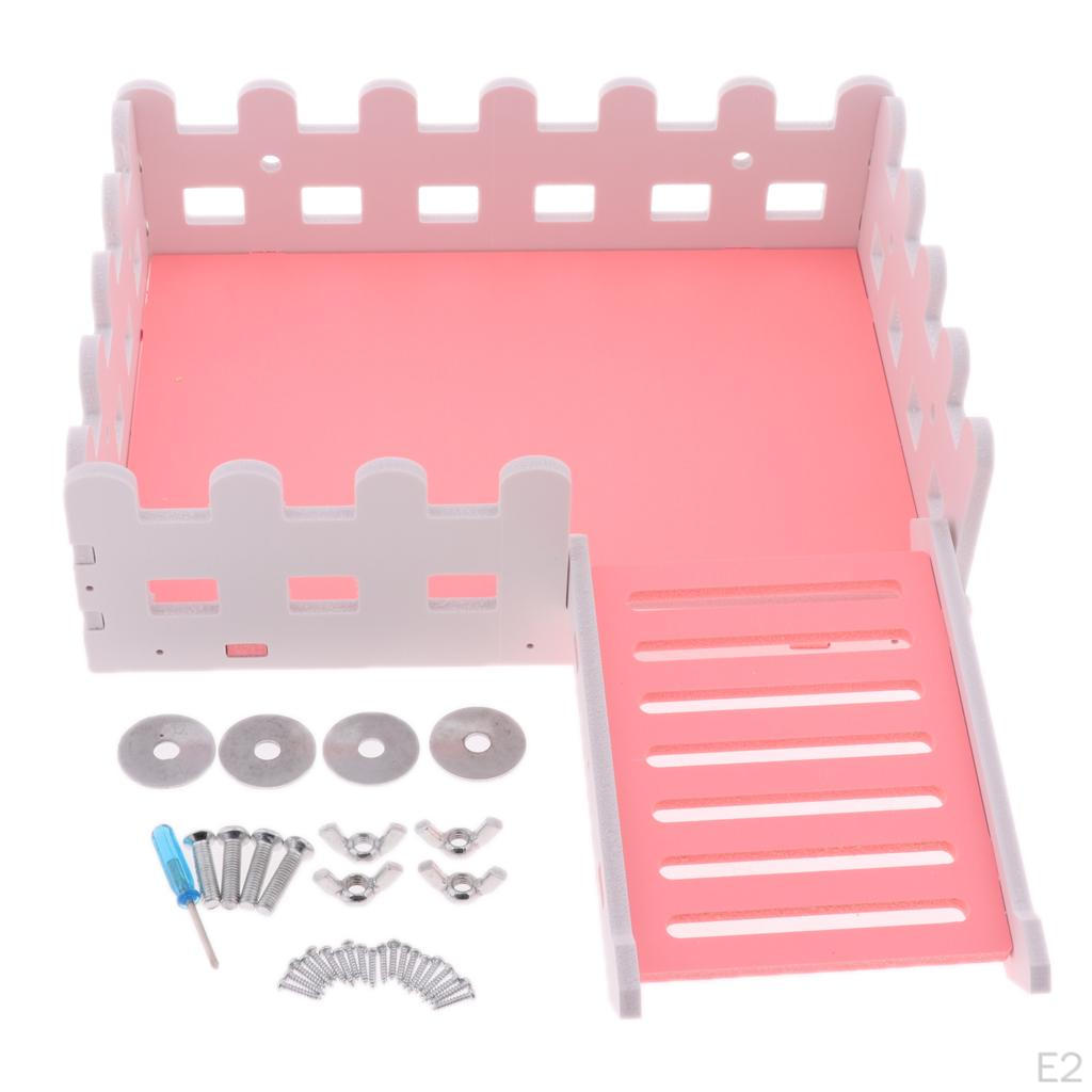 1 Pc Small Pet Hamster Hedgehog Parrot Wooden Ladder Platform Fence