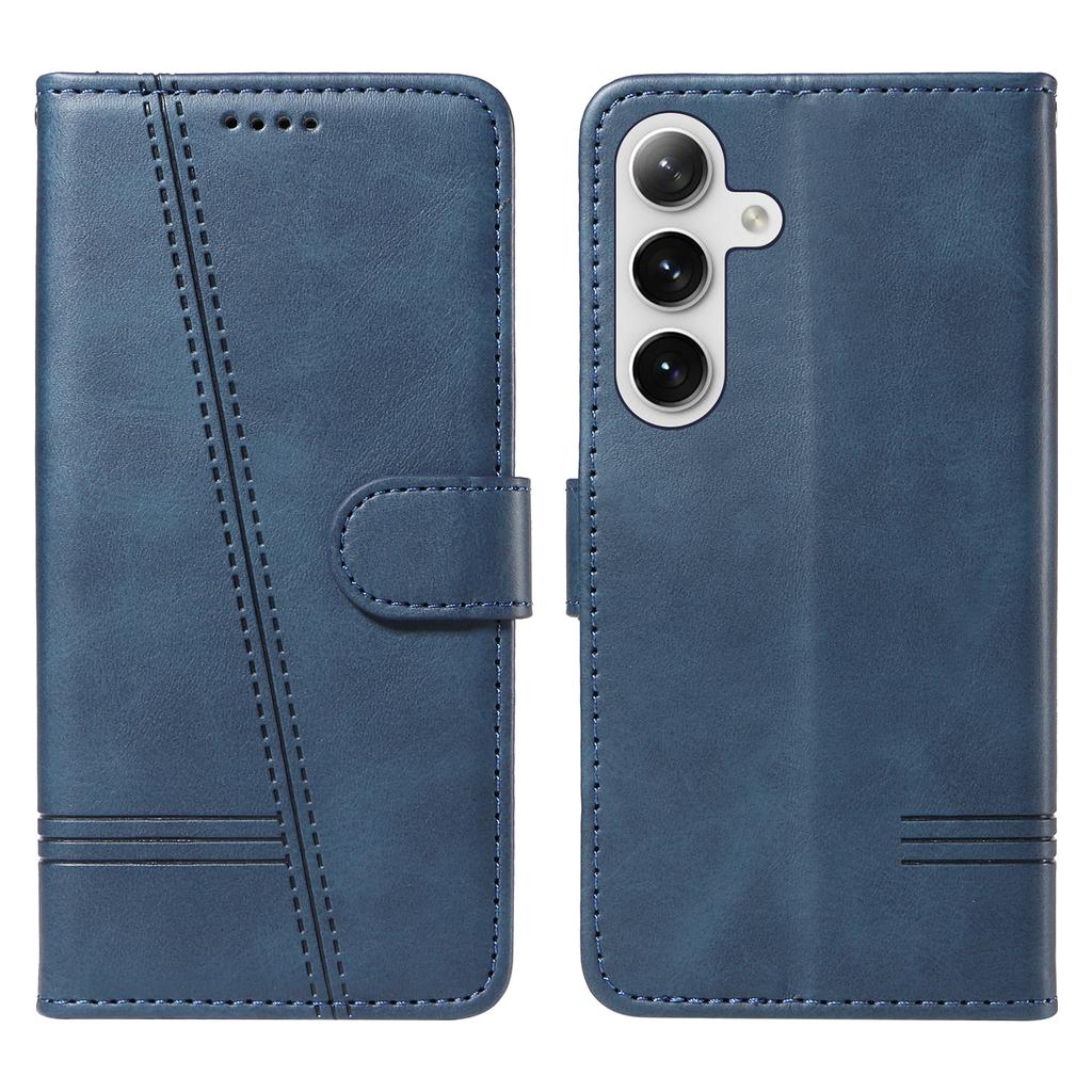 For Samsung Galaxy S24/Galaxy S25 Wallet Case T-Shape Lines Leather Phone Cover Stand