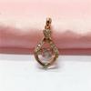 Exquisite Russian Purple Gold Water Drop Shape Inlaid Smart Fashion Pendant Rose Gold Plated Zircon Necklace Jewelry Women