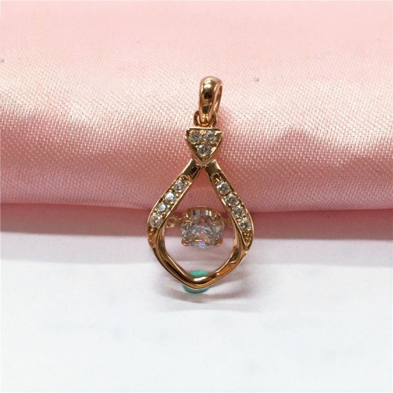 Изысканный русский фиолетово-золотой кулон в форме капли воды, инкрустированный, умный, модный, с покрытием из розового золота, цирконовый, ожерелье, украшение, женское (single pendant)