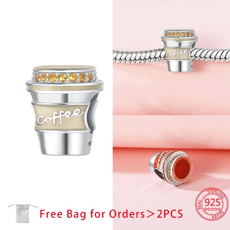 Authentic Copper Summer Coconut Cocktail Wine Coffee Charm Bead Charms Bead Charms Pendant Compatible With Women Bracelets Do It Yourself Jewellery De