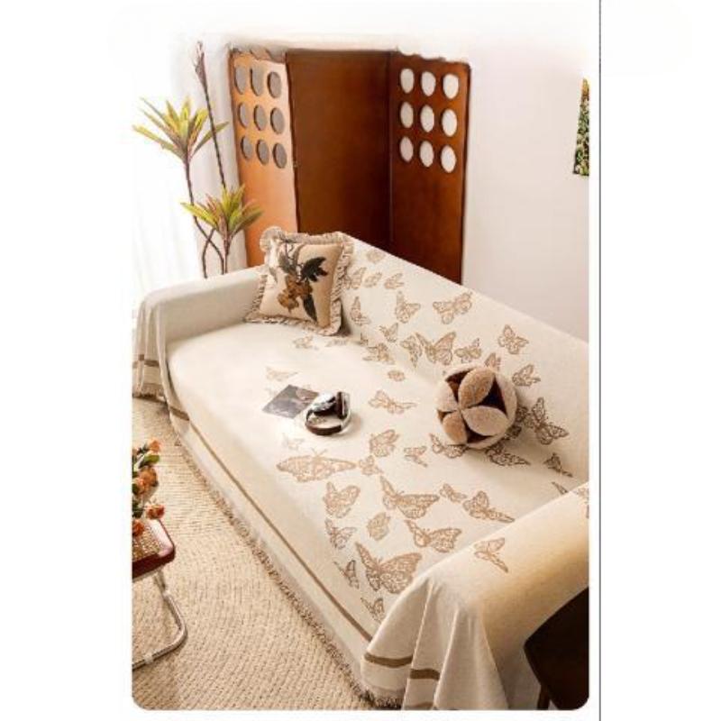 Neues doppelseitiges Sofabezugtuch für alle Jahreszeiten, Chenille-Sofaüberwurf in einem Stück gelegt, Sofa mit vollständiger Abdeckung freigegeben