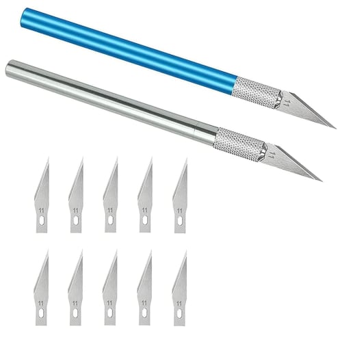 YUENTOEN Design Cutter, Craft Knife, 12-Piece Precision Craft Knife Kit with 10 High-Hardness Replacement Blades, Paper Cutting, Carving Knife, DIY Ar