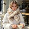 Fashionable Neck Scarf Faux Mink Wrap for Women, Double-Sided Plush Warmer, Cozy Protection Outdoor Thick Winter Fur Collar, Luxury Soft Autumn