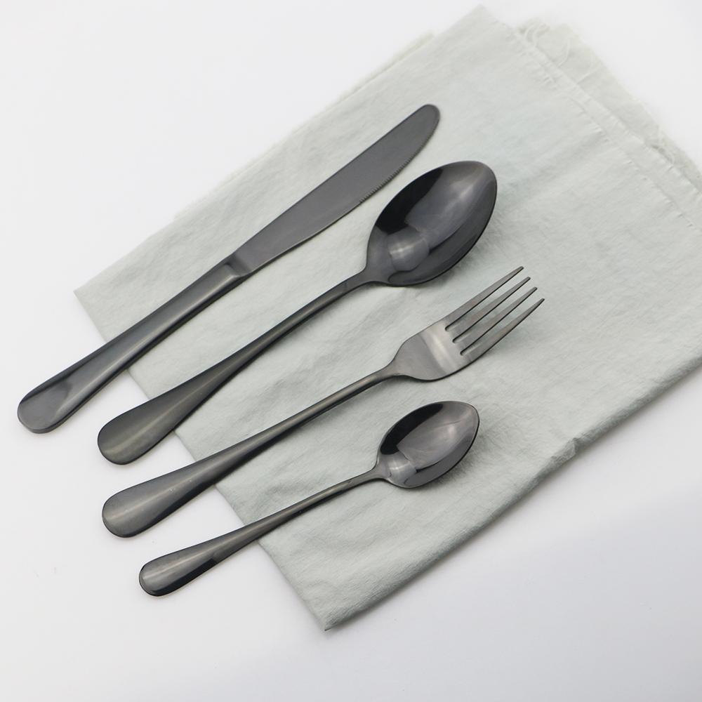 Vícebarevná 24dílná sada jídelního nádobí Nůž Vidlička Kávová lžička Sada příborů Západní nerezové nádobí Kuchyňské příbory Stříbrné příbory