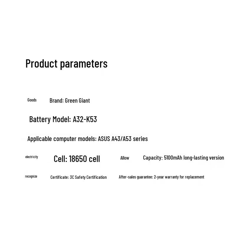 Lüjùnéng Replacement Laptop Battery for Asus A43S/X44L/A32-K53
