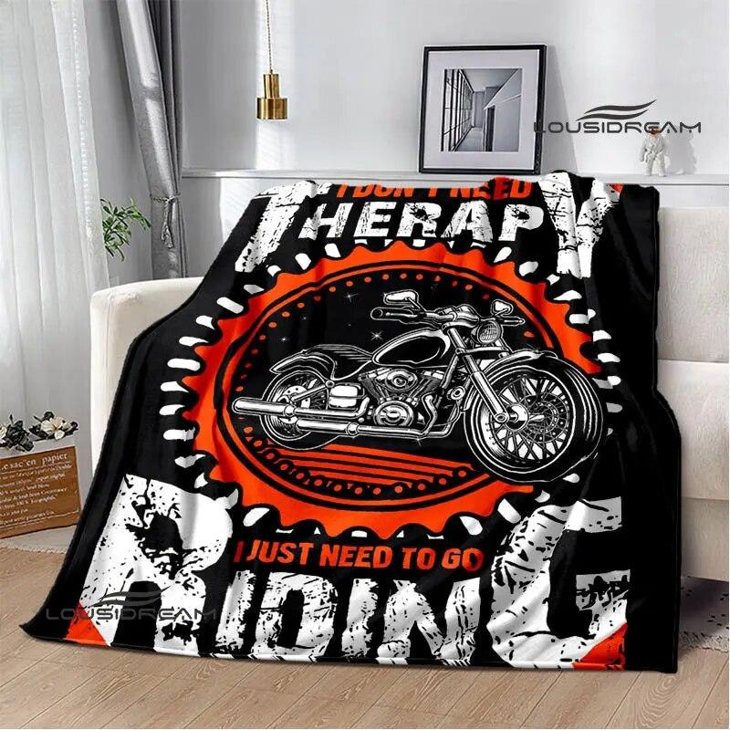 Motorcycle Retro Printing Blanket Flange Warm Blanket Soft and Comfortable Blanket Picnic Blanket Bed Linings Birthday Gift