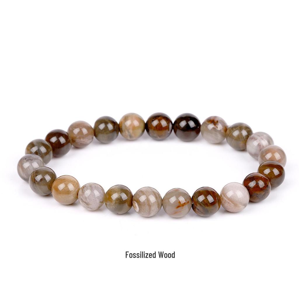 She Yao Natürlicher Kristallachat Tigerauge Armband - Modeschmuck mit einzelnen runden Perlen