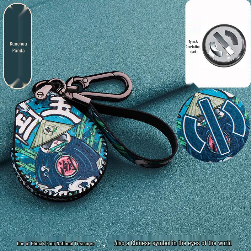 

Кожаный чехол для смарт-ключа HiPhi X - Стильная сумка для ключей унисекс с пряжкой и дизайном в национальном стиле Standard