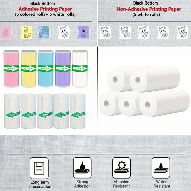 20Pack Mini Printer Thermals Paper Roll 57x25mm SelfAdhesive Sticker Labels BPAFree for Kids Crafts DIY Printing