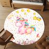 1pc Unicorn Flowers Round Chair Mat Area Rug - Non-Slip, Floor Mat for Office, Bedroom, and Indoor Decor C1125214