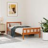 Vidaxl Bed Frame Without Mattress, Waxed Brown, 75X190 Cm, Pine