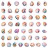 50 Waterproof Colorful Shell Graffiti Stickers for Guitar, Phone, Refrigerator & Notebook Decoration