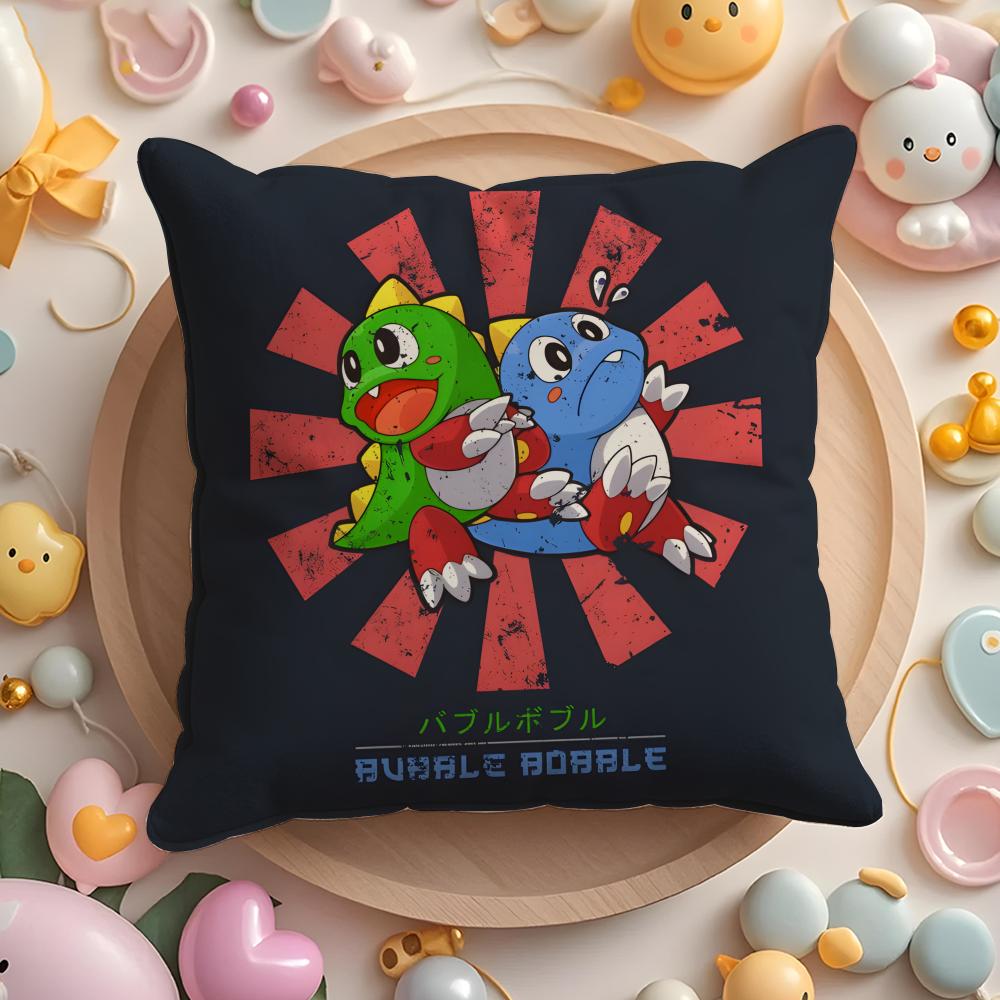 Puzzle Game BBubbles Bobble Pillow Case Soft Plush Fabric DoubleSided Printed Cushion Cover Warm Winter Sofa Pillow Case