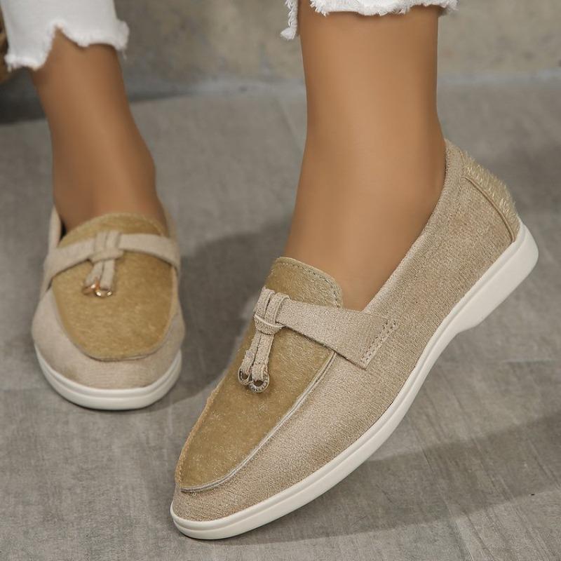 Large size casual single shoes women's autumn new style one-pedal lazy Doudou single shoes women
