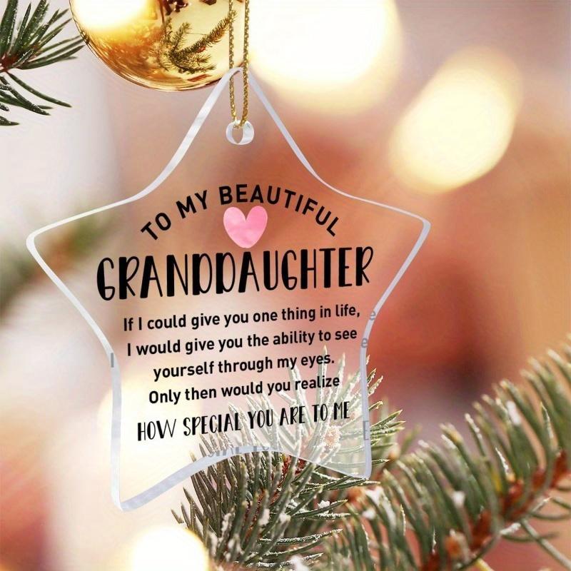 "One Special Gift" Christmas decoration for granddaughters, perfect for birthdays and New Year.