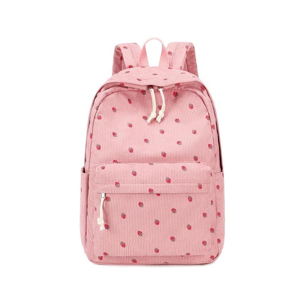 Cute Corduroy Girls Backpack Durable Lightweight Laptop Bag Bookbag for School Girls Women