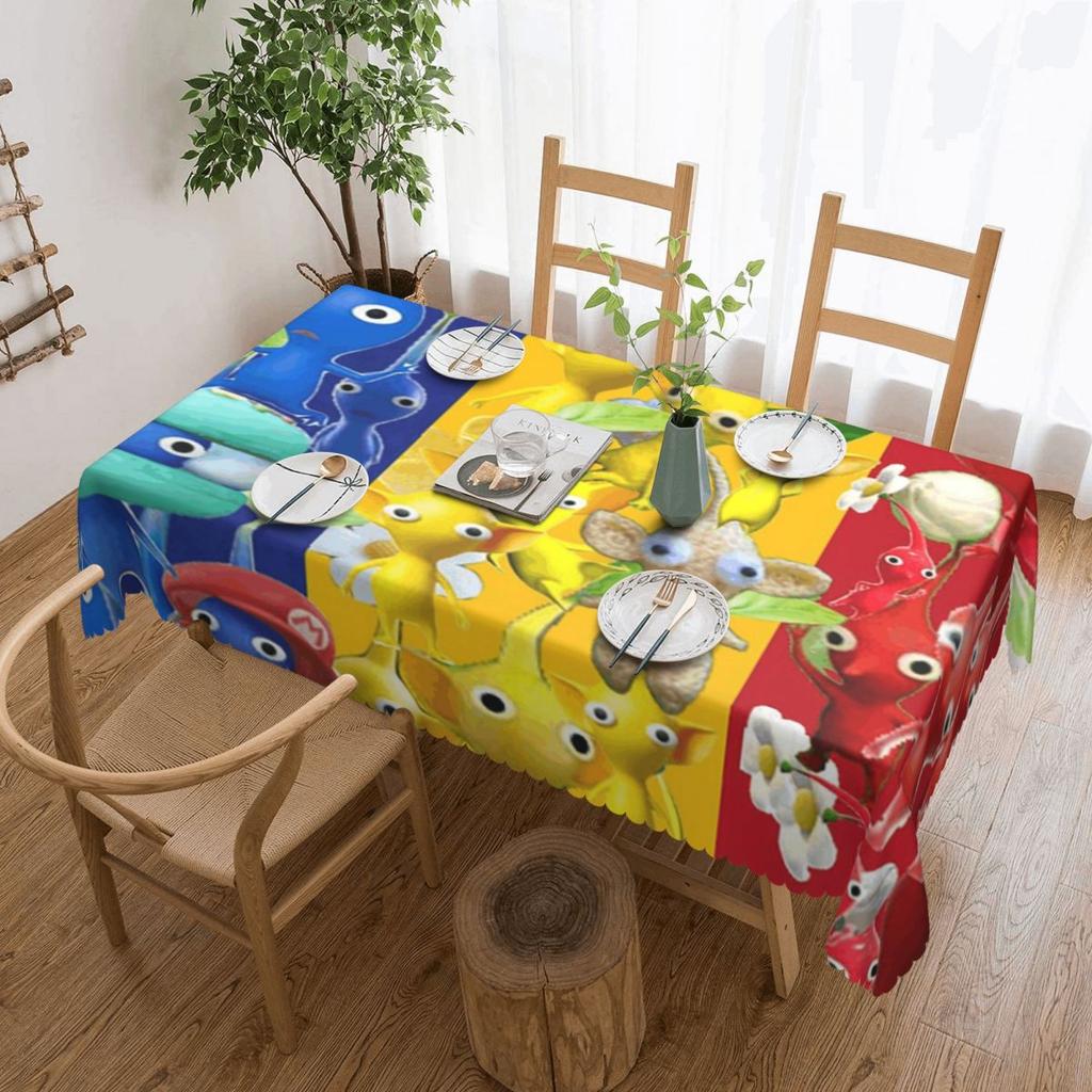 Pikmin Customized Rectangular Tablecloth Oilproof Table Cover for Festival Party Decorations Table Cloth