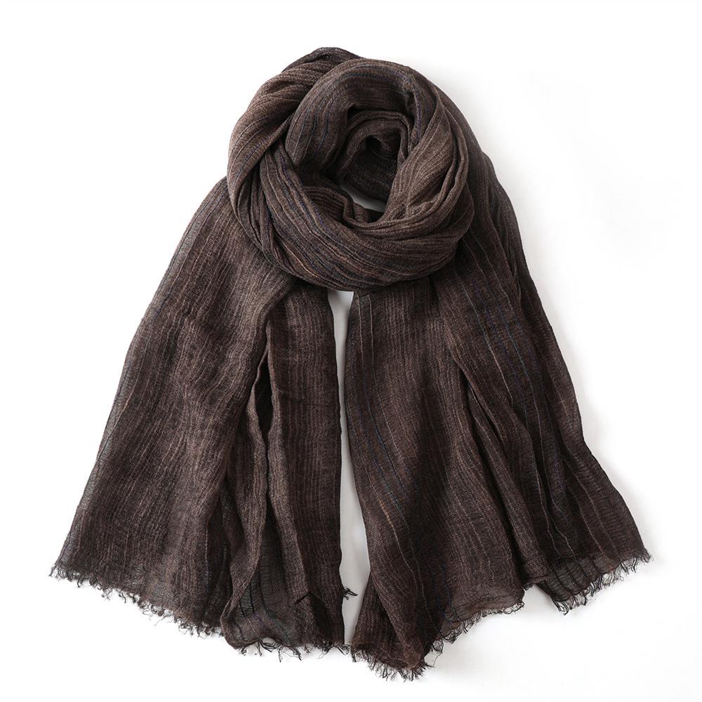 Chic Retro Tie-Dye Cotton-Linen Scarf: Unisex Warm Neck Warmer for Autumn/Winter