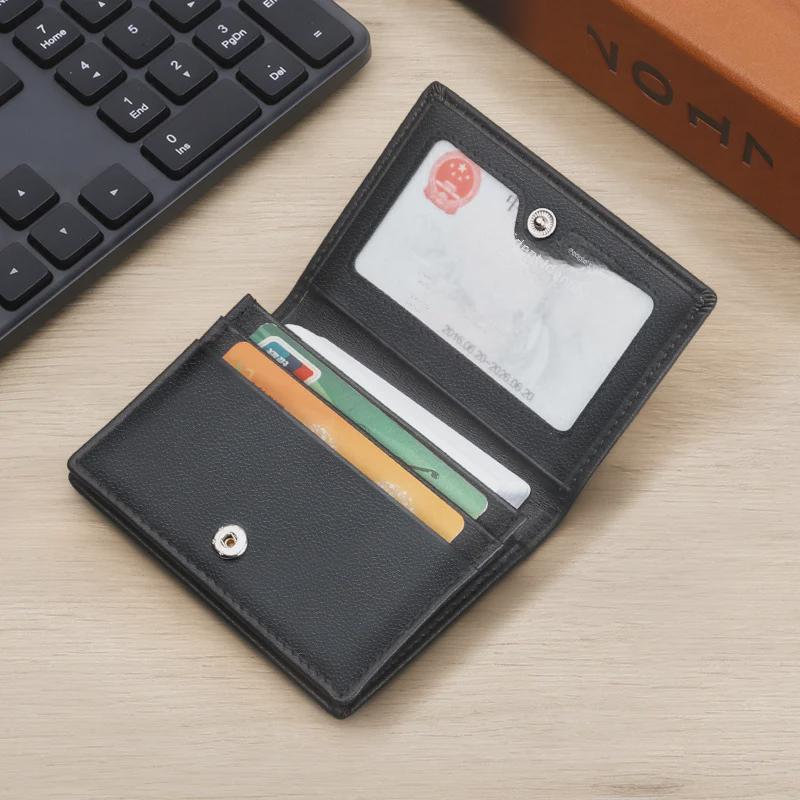 Men's Genuine Nappa Leather Business Card Holder – Soft, Embossable Surface