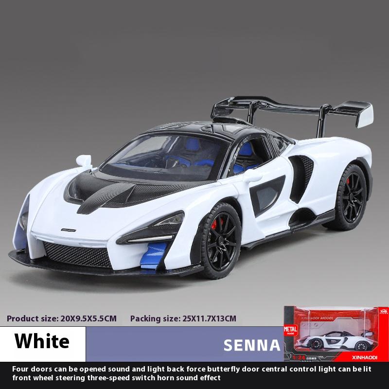 1/24 Scale Mclaren Senna Supercar Alloy Car Model, Simulated Sound and Light Racing, Children's Toy Car Ornaments for Boys Holiday Gifts