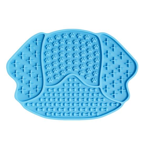 Pet Slow Food Mat with Strong Suction Cup, Puppy Head Design Pet Feeding Mat, Dog Slow Eating Bowl Accessory for Prevent Choking Anxiety Relief