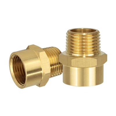 2Pieces Brass Plumbing Connector 1/2Inch G Thread To NPT Thread Conversion Adapter For Garden Hose Systems Accessory